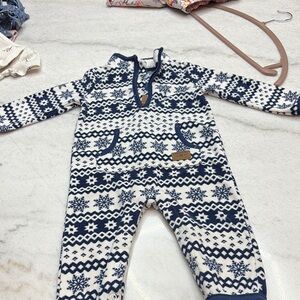 Cozy Blue and White Kids One Piece